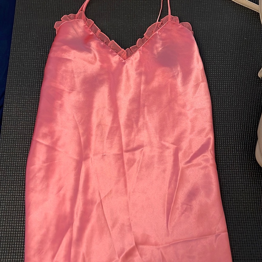 Valentine Modern Silky Movement Pink Camisole Lingerie Lace Size M Polyester
